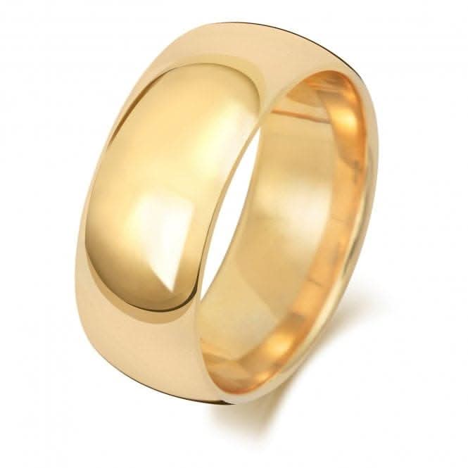 Wedding Band 9K Trad Court 8mm Wedding Ring W168H