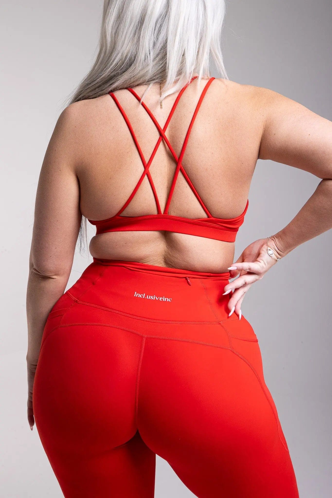 Active Red Leggings with Pockets