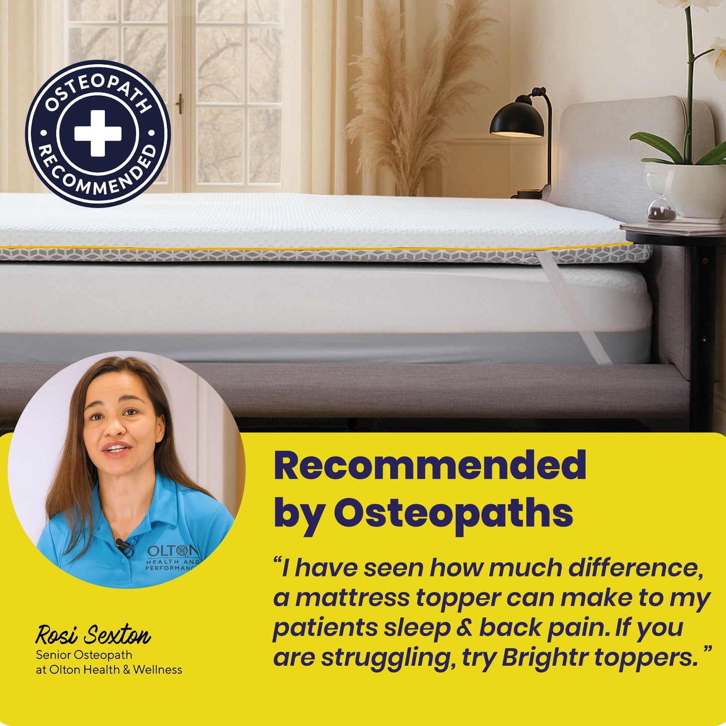 Brightr® Aurora  2 in 1 Memory Foam mattress topper Soft/Medium Firm