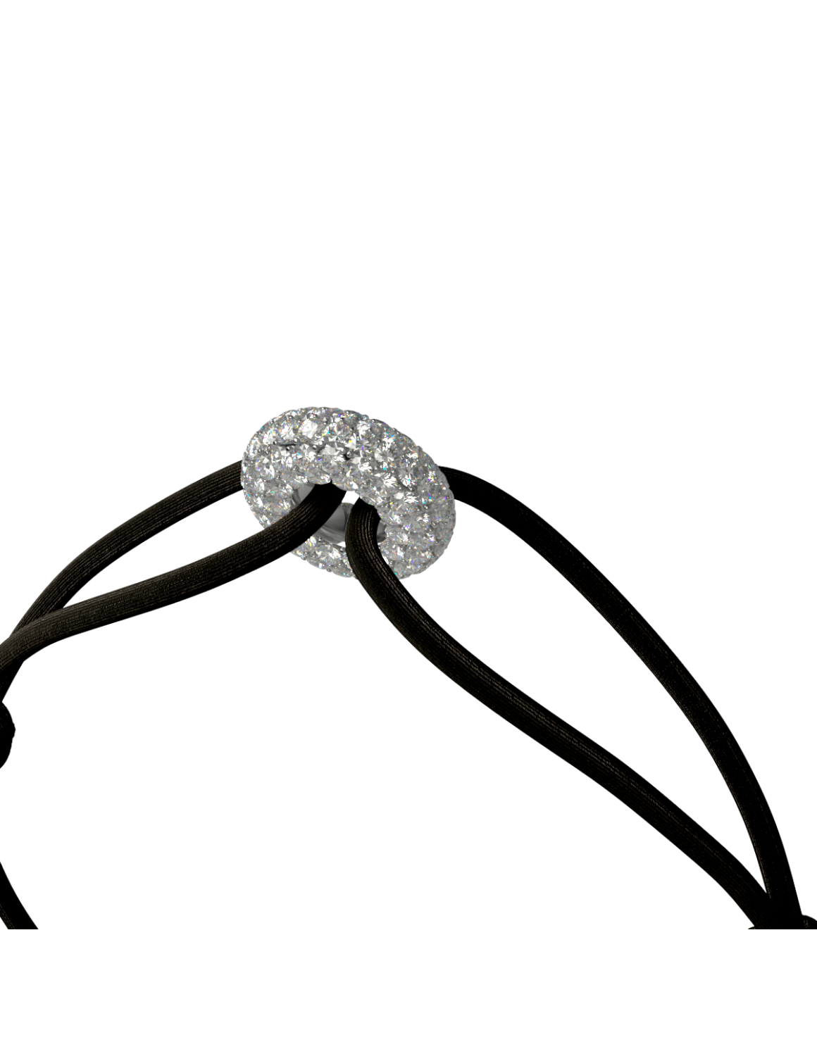 Mini Silver Soho Pavé Cord Bracelet