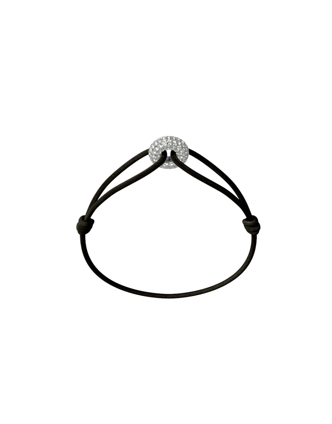Mini Silver Soho Pavé Cord Bracelet
