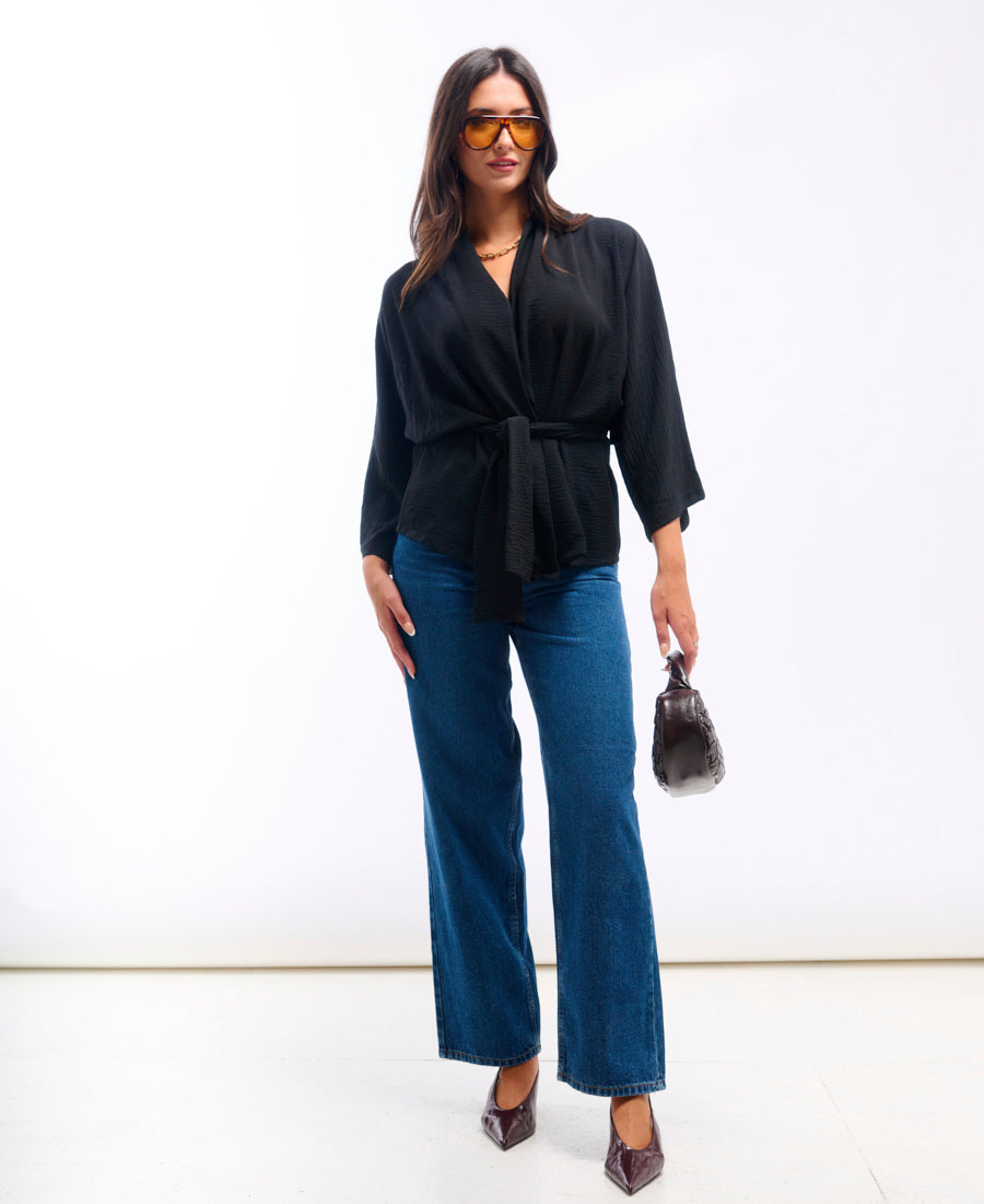 Black Soft Belted Jacket
