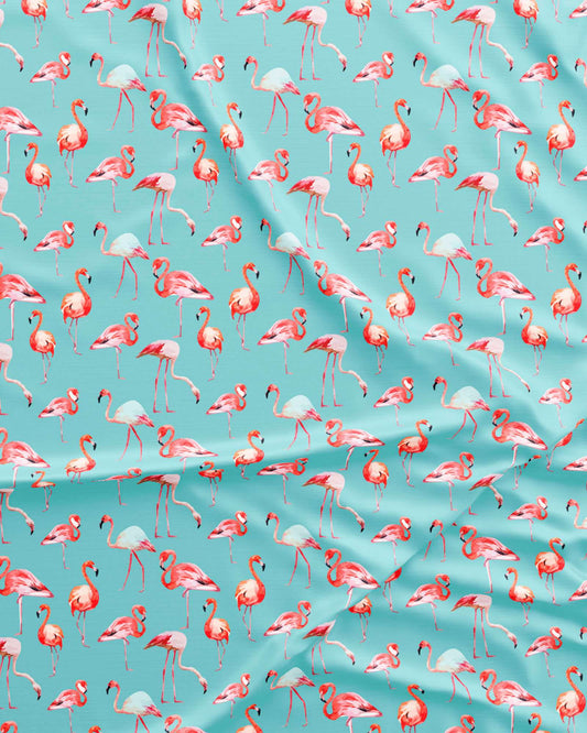 Mens Lounge Shorts - Blue Flamingos