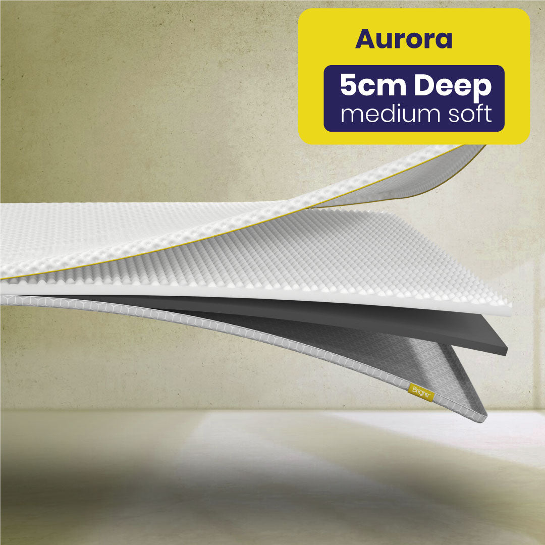 Brightr® Aurora  2 in 1 Memory Foam mattress topper