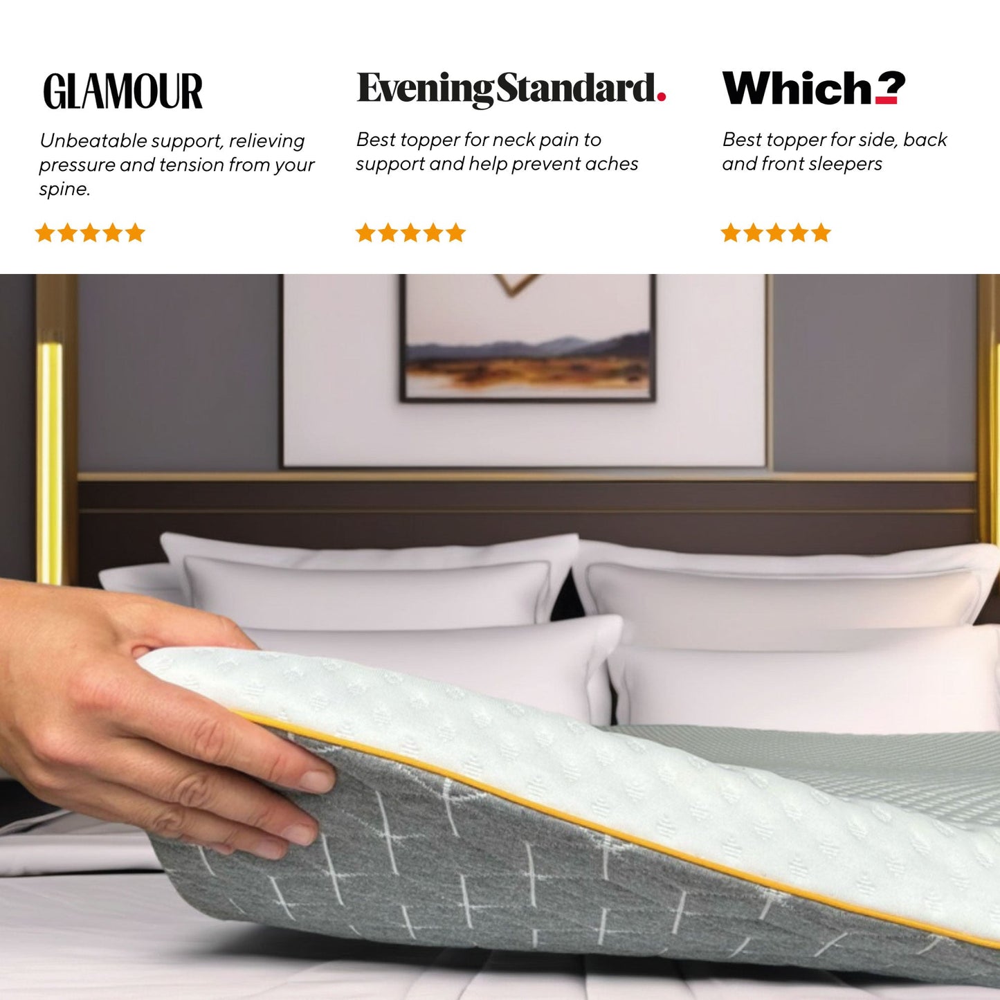 Brightr® Aurora  2 in 1 Memory Foam mattress topper