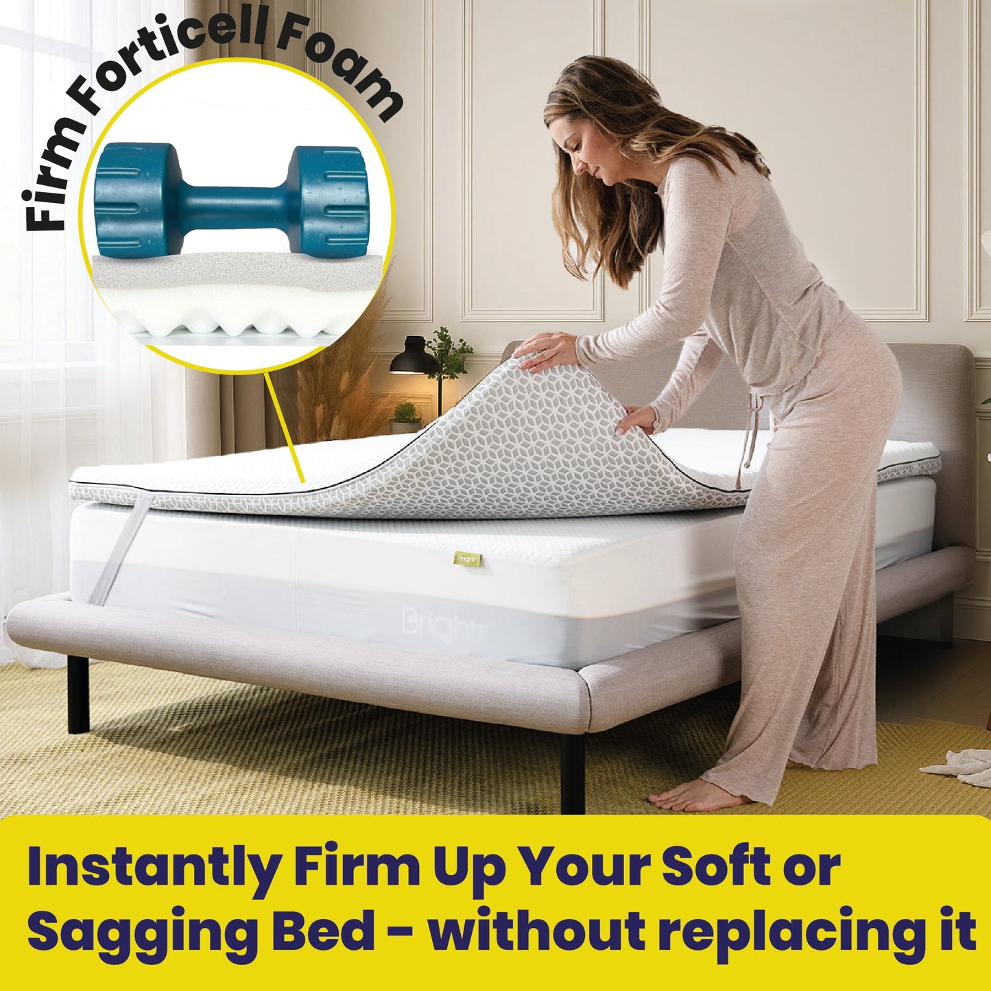 Brightr®  Titan Deluxe 2 in 1 Mattress Topper  - Firm/Extra Firm