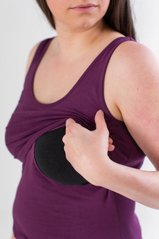 Nursing vest in Plum