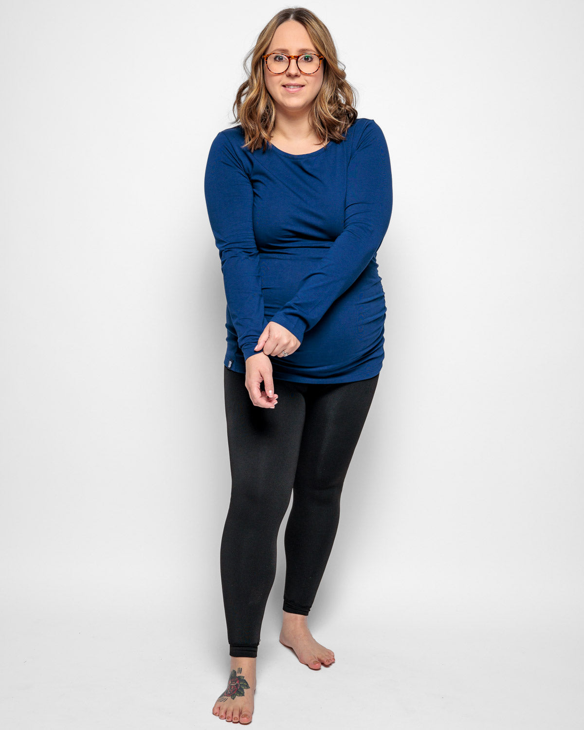MATERNITY LONG SLEEVE TOP IN NAVY