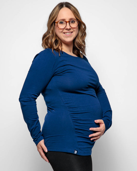 MATERNITY LONG SLEEVE TOP IN NAVY