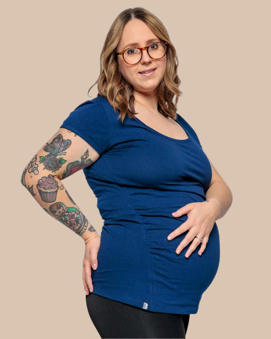 MATERNITY SHORT SLEEVE TSHIRT IN NAVY