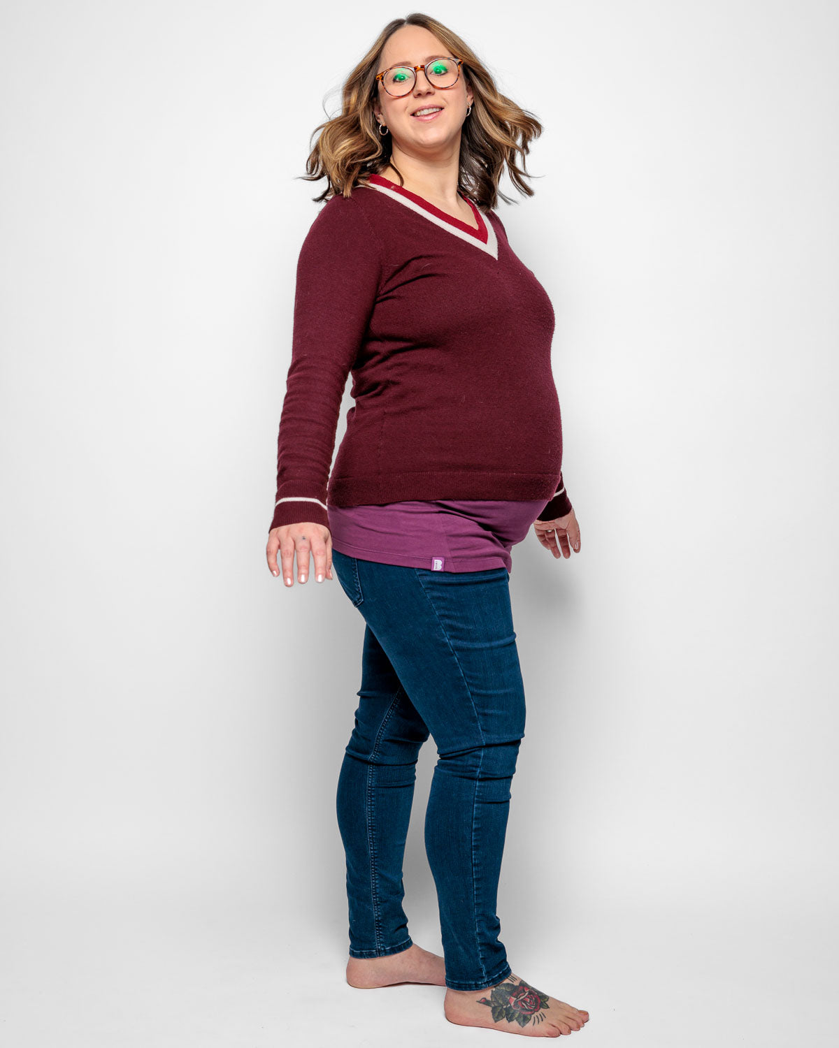 MATERNITY VEST IN PLUM