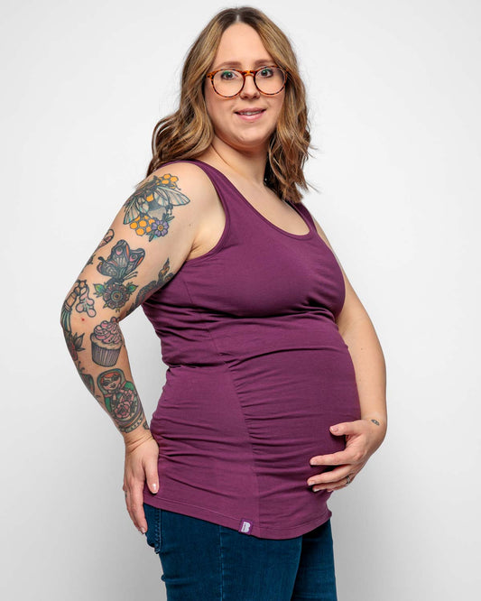 MATERNITY VEST IN PLUM