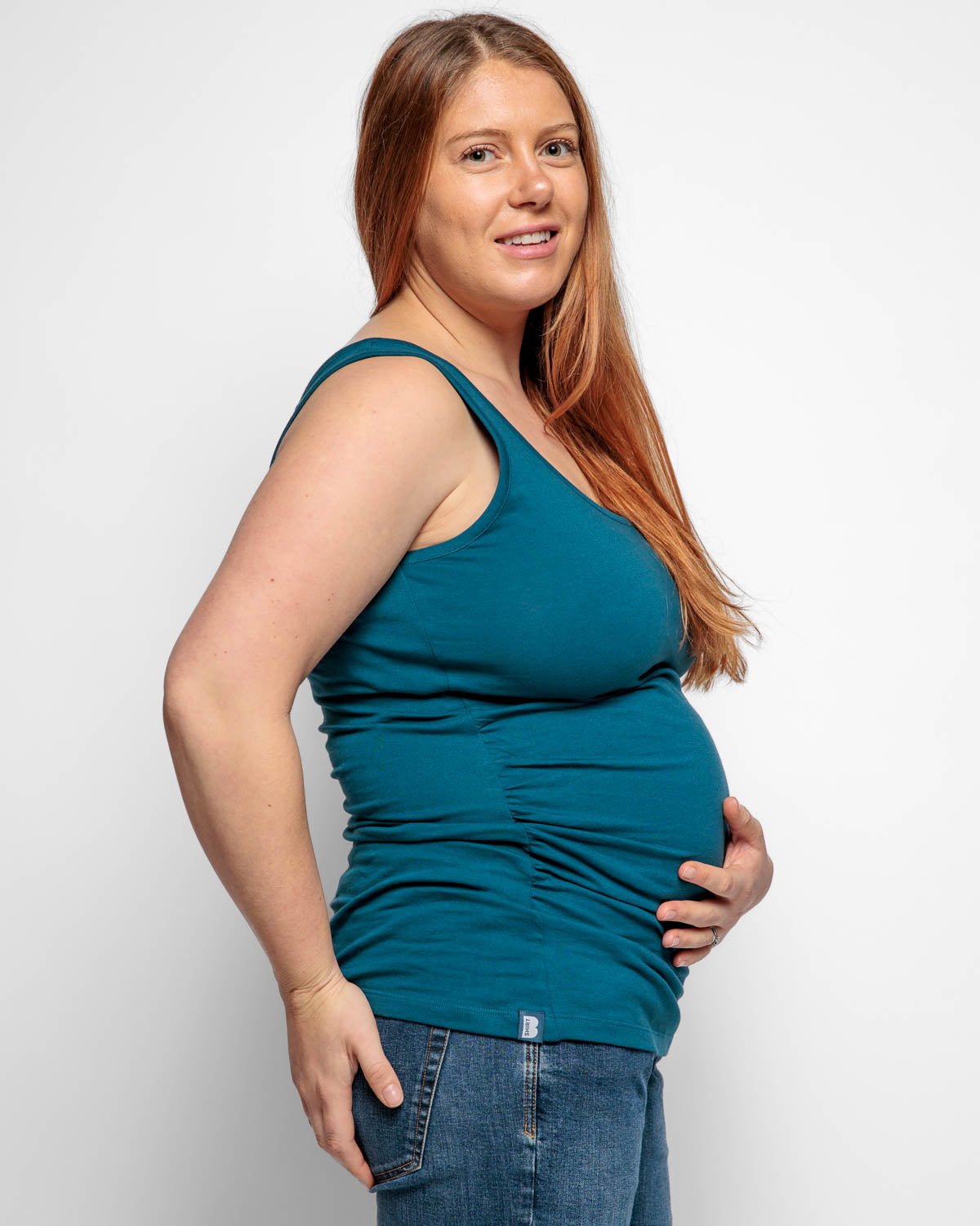 MATERNITY VEST IN TEAL