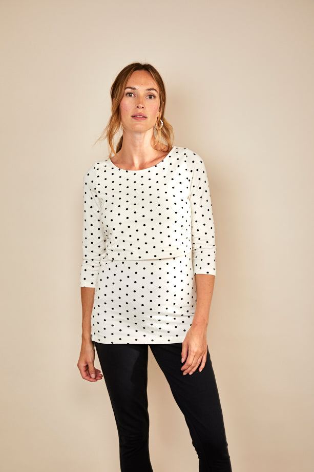 Nursing 3/4TH sleeve t-shirt in Spots