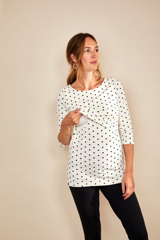 Nursing 3/4TH sleeve t-shirt in Spots