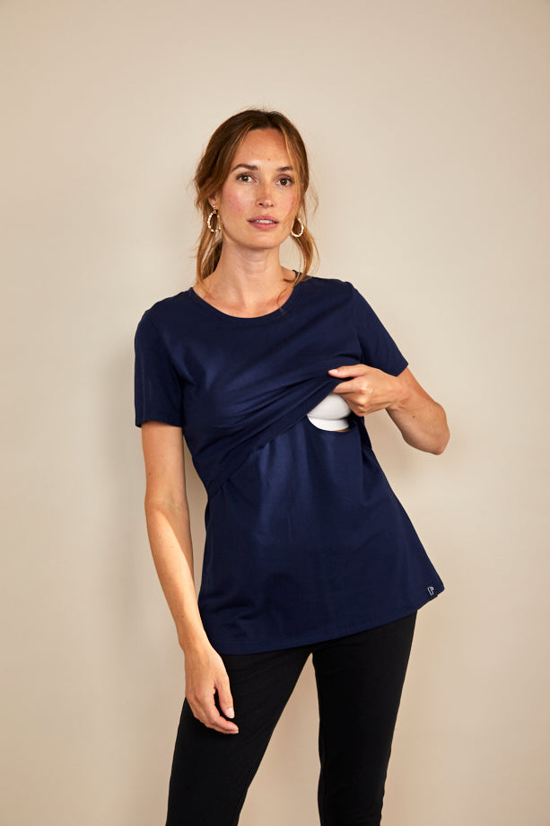 Bshirt Nursing Crew Neck T-shirt in Navy