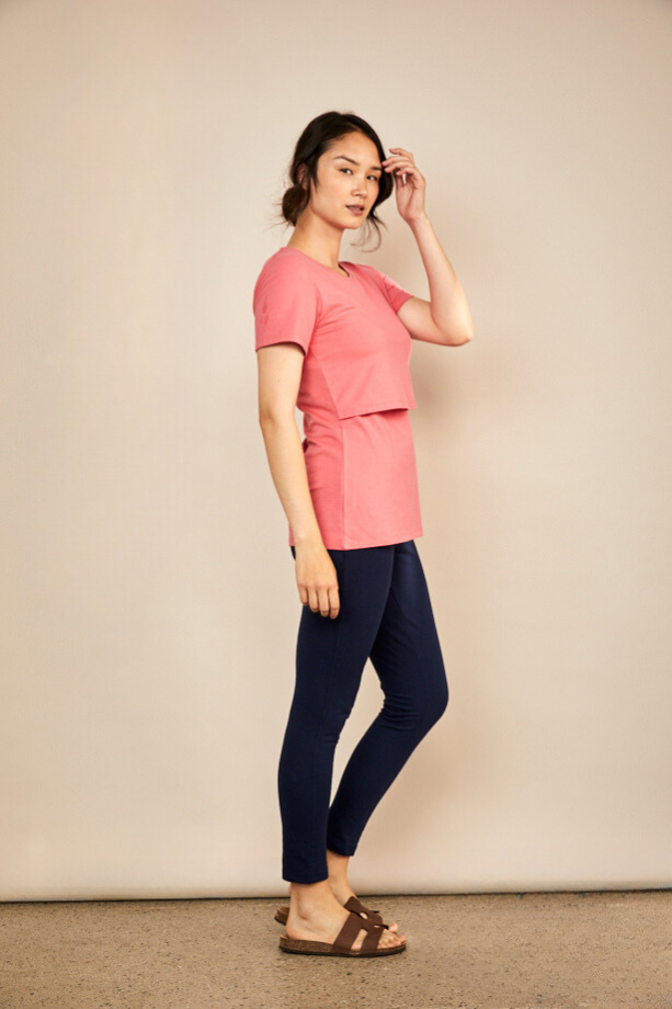 Bshirt Nursing Crew Neck T-shirt in Rose