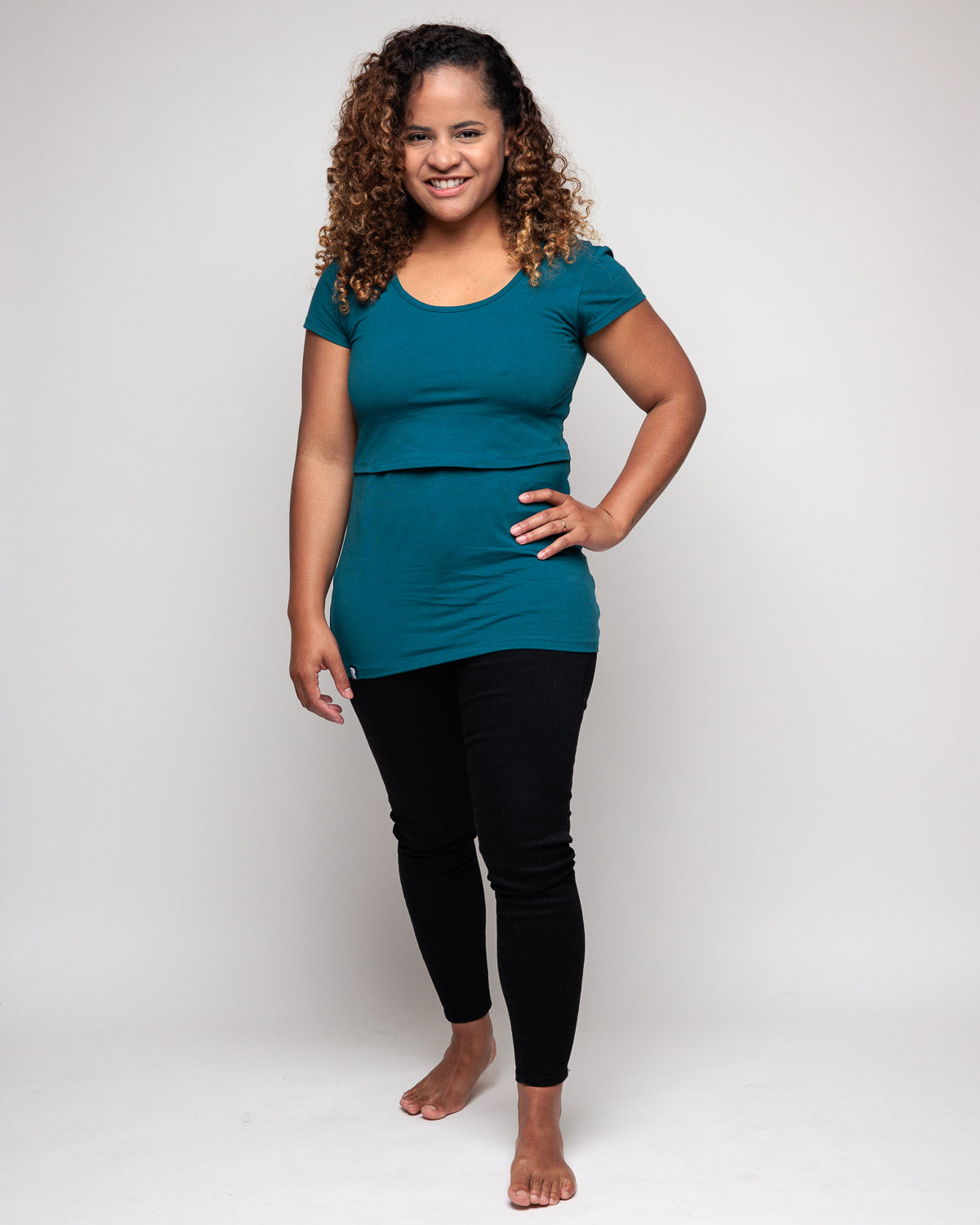 Nursing short sleeve t-shirt in Teal
