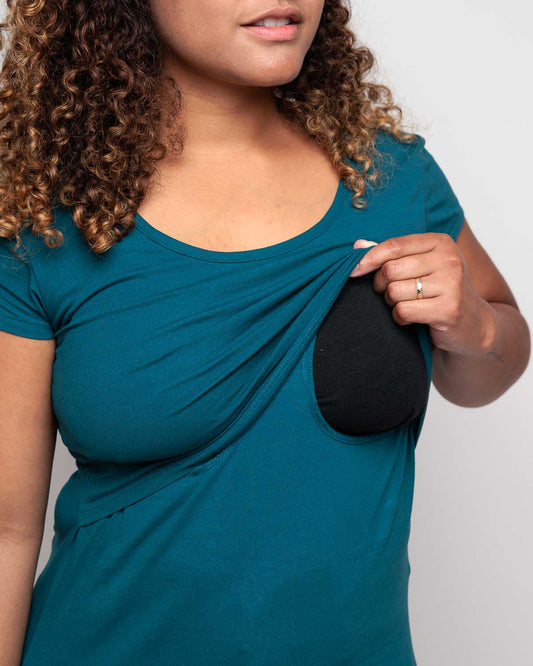 Nursing short sleeve t-shirt in Teal