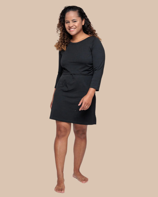 Nursing Tunic dress in Charcoal