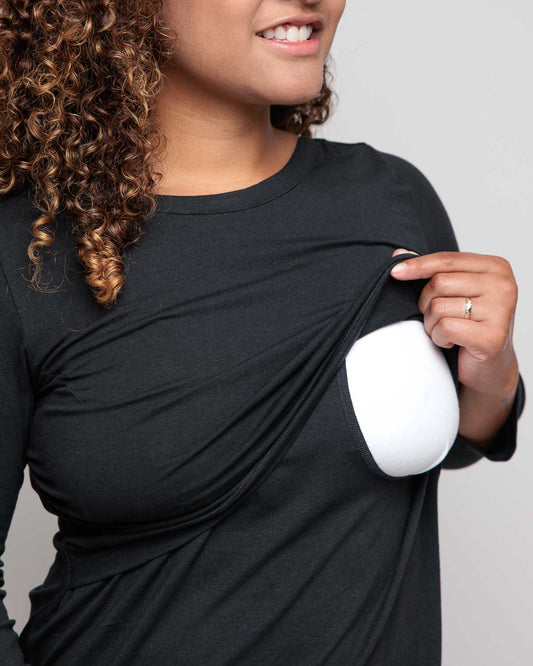 Nursing Tunic dress in Charcoal