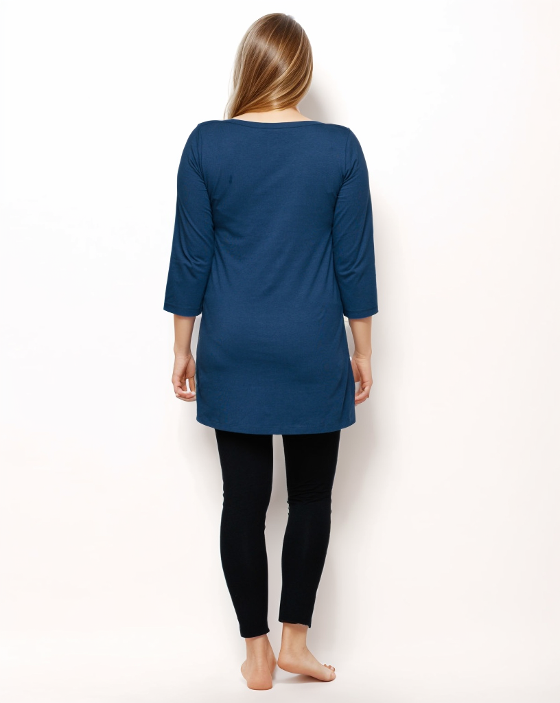 Nursing tunic dress in Navy