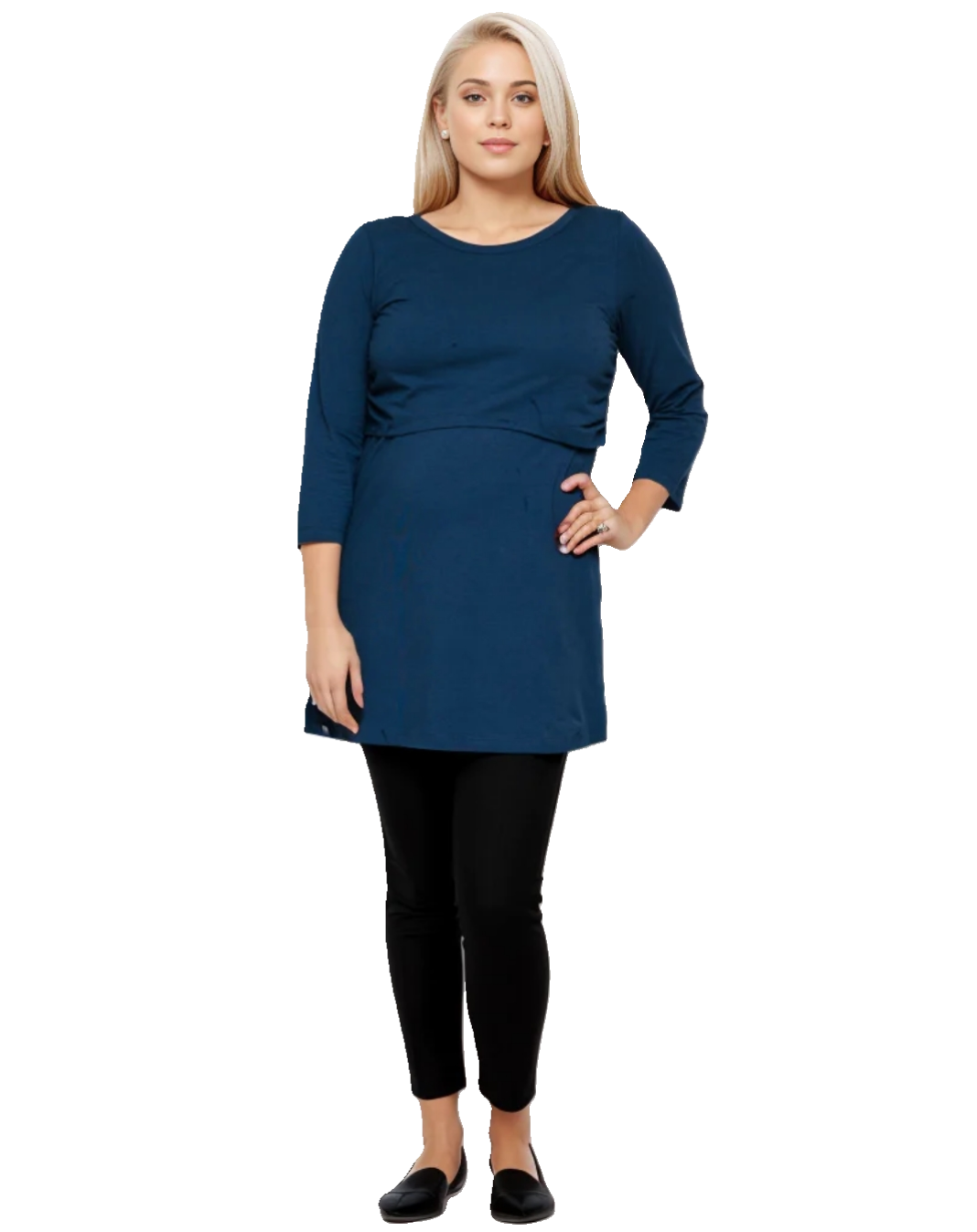 Nursing tunic dress in Navy