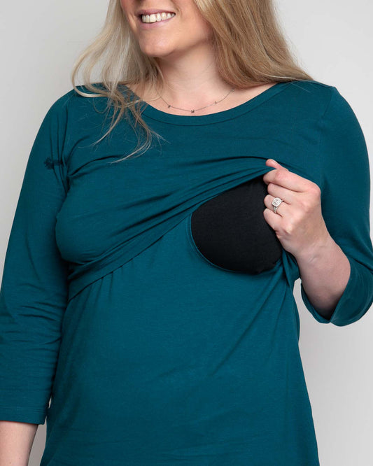 Nursing tunic dress in Teal