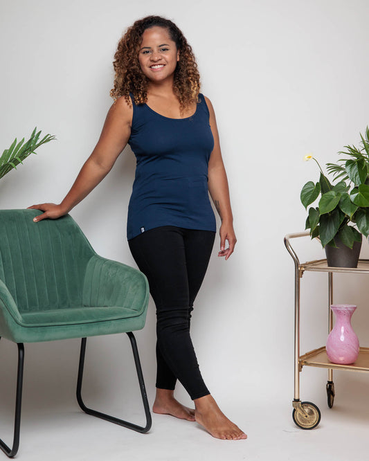 WOMEN'S VEST IN NAVY