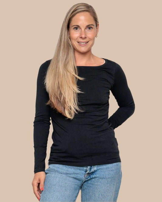 WOMEN'S LONG SLEEVE TOP IN BLACK