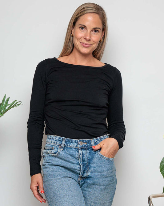 WOMEN'S LONG SLEEVE TOP IN BLACK