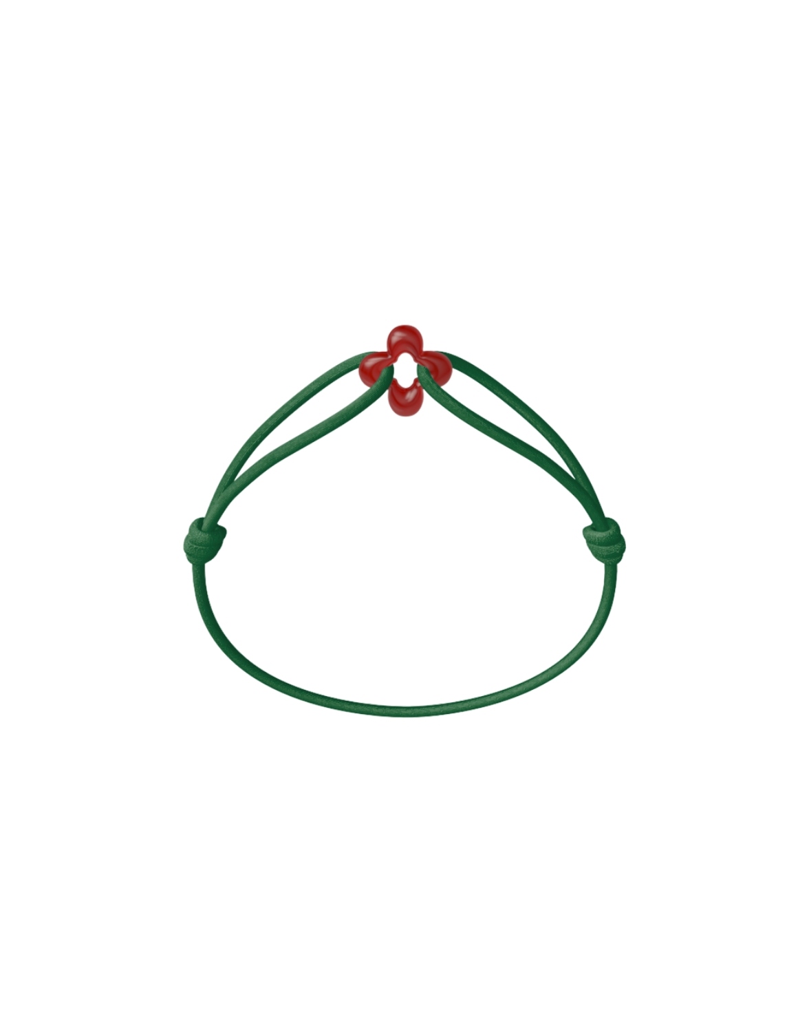 Mini Red Clover Cord Bracelet