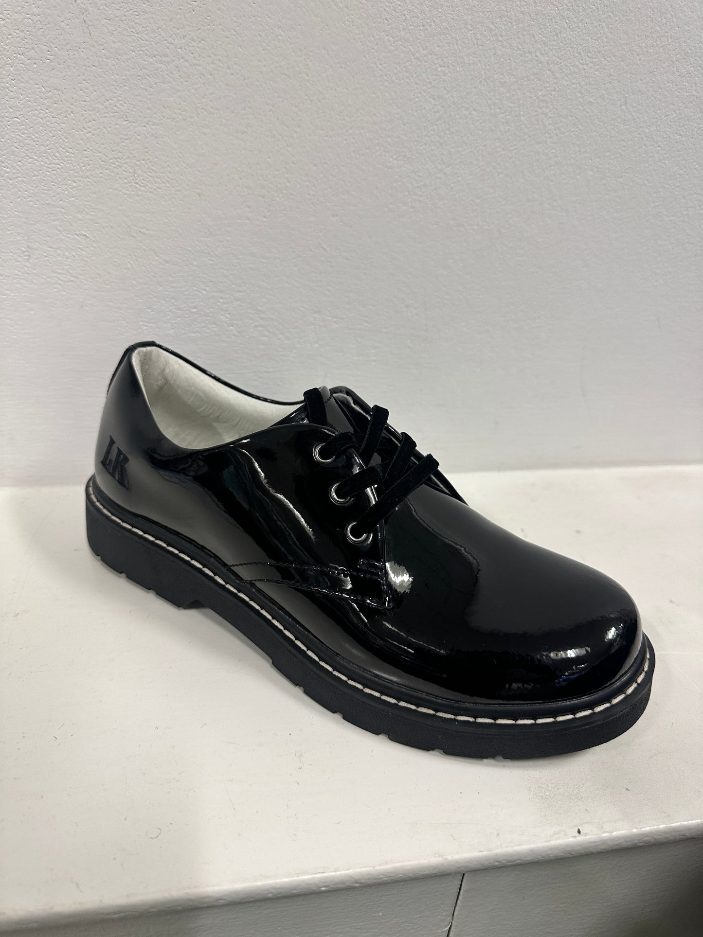 Lelli Kelly Leah Chunky Rainbow Lace Up School Shoes Patent Miss LK