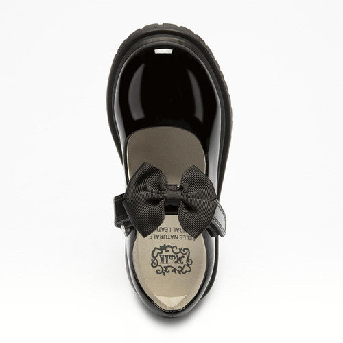 Miss LK by Lelli Kelly Junior Girls Patent Masie Black Girls Bow School Shoes