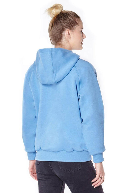 Ladies Knife Resistant Anti Slash Hooded Top in Blue