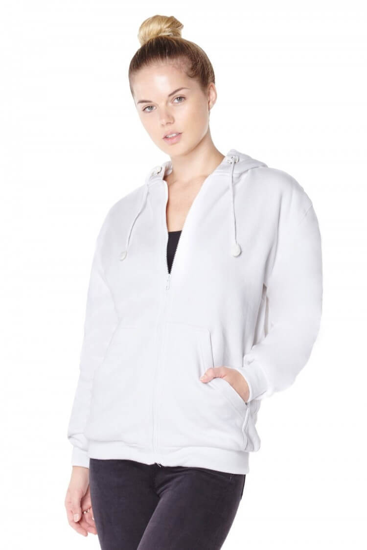 Ladies Knife Resistant Anti Slash Hooded Top in White