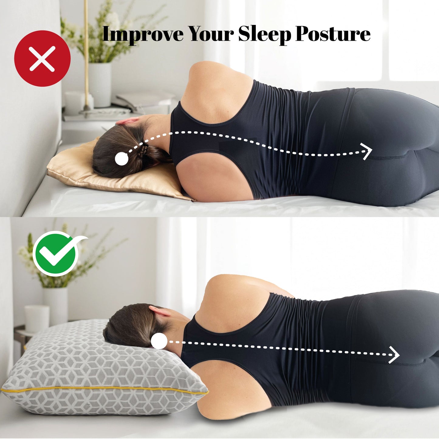Brightr® Luna Adjustable Memory Foam pillow for neck & shoulder pains