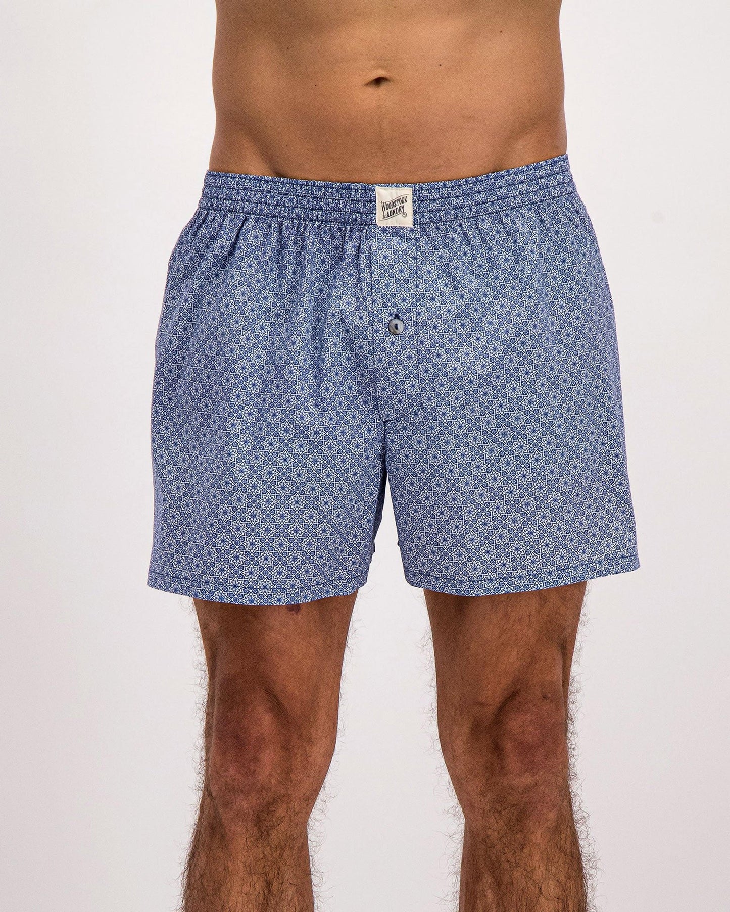 Mens Boxer Shorts - Blue Albert Floral
