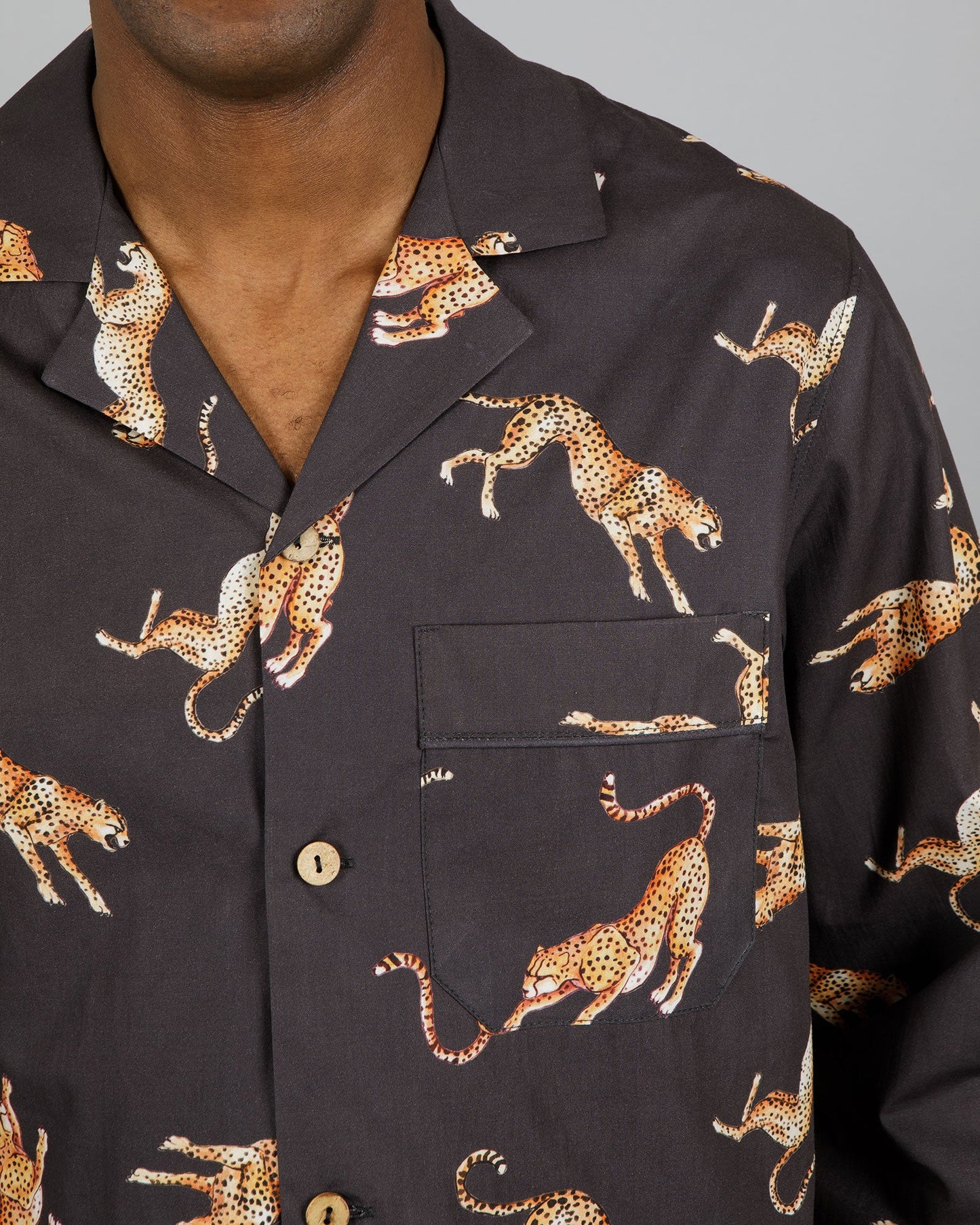 Mens Long Pyjamas - Jumping Cheetahs