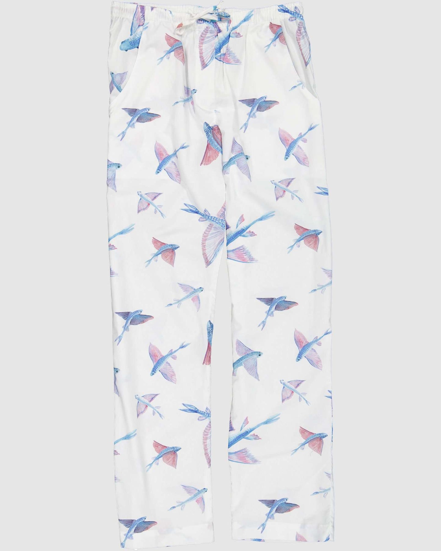 Mens Lounge Pants - Flying Fish White