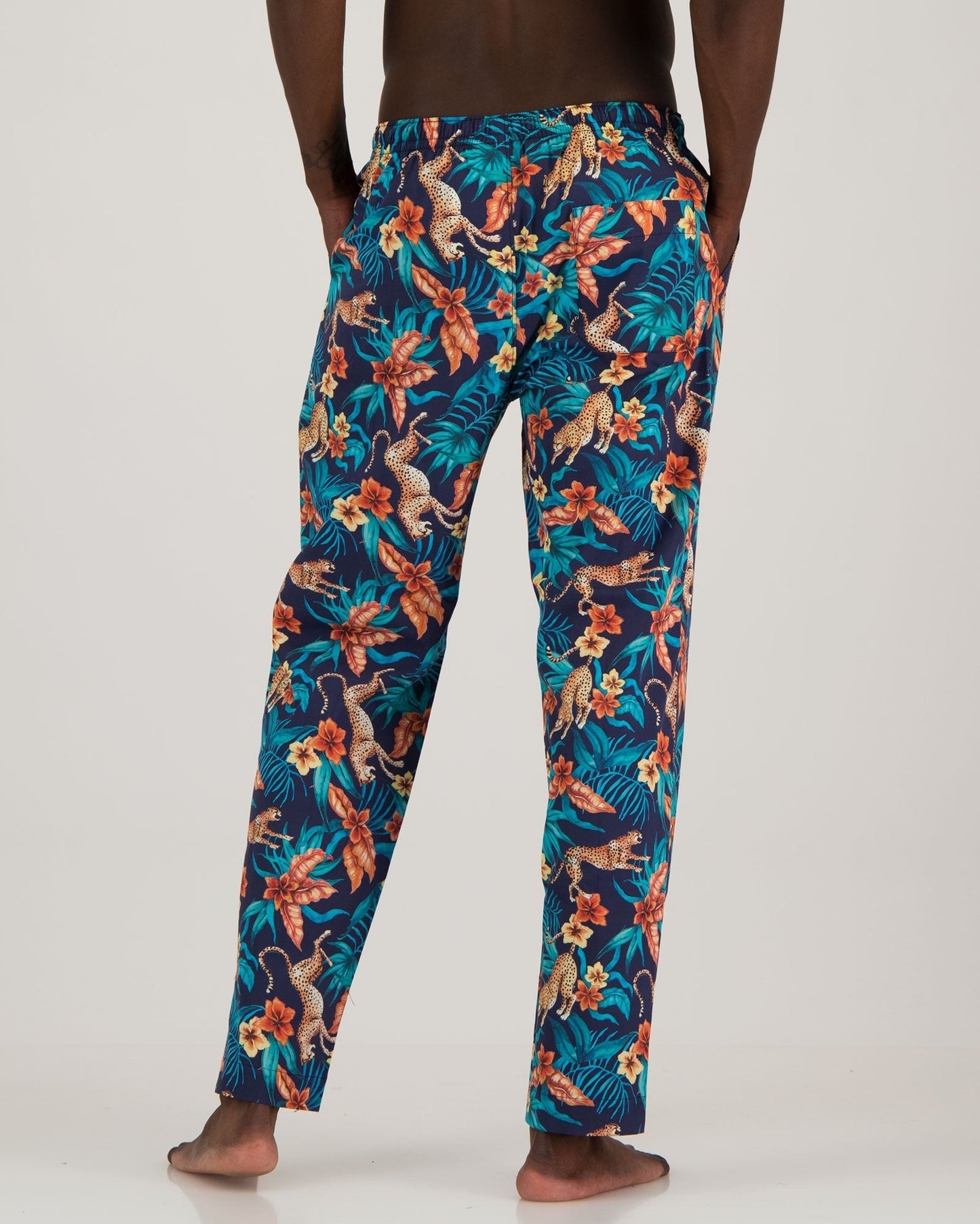 Mens Lounge Pants - Jungle Cheetahs Navy