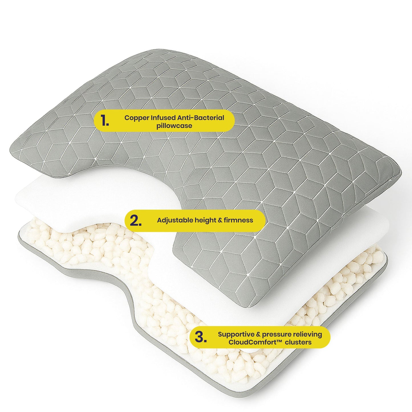 Brightr® MoonHug Adjustable Memory Foam pillow