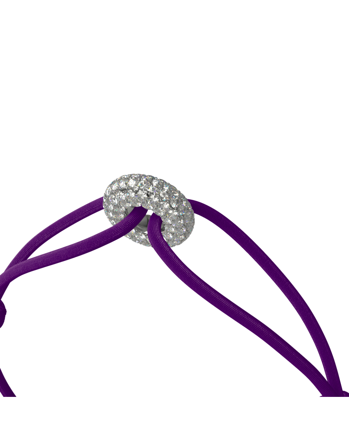Mini Silver Soho Pavé Cord Bracelet