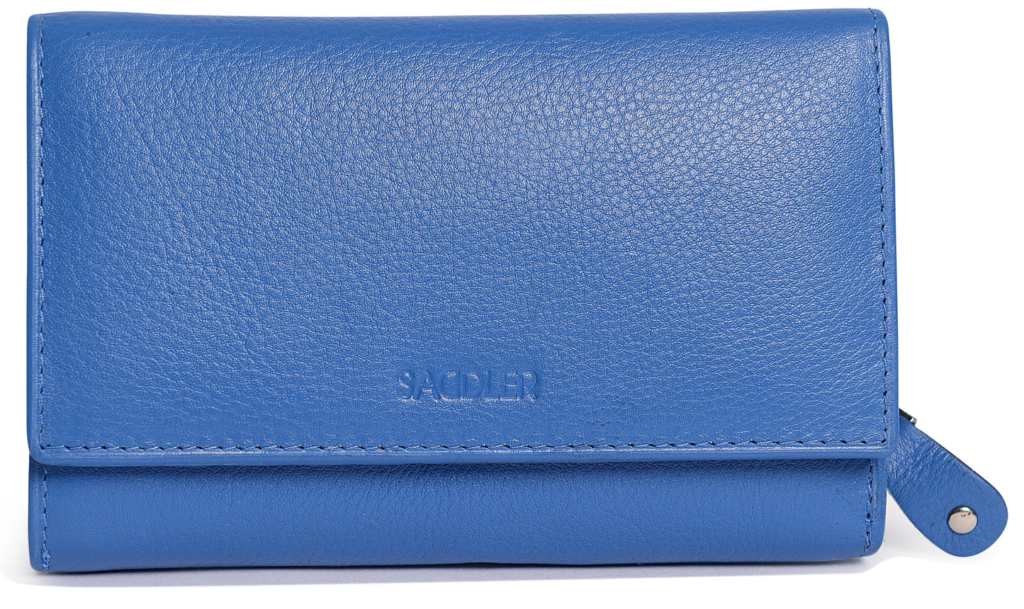 SADDLER PAULA Handmade Leather Trifold Purse – RFID Protected | 8 Card Slots, ID Window & Rear Zip Pocket | Gift Boxed