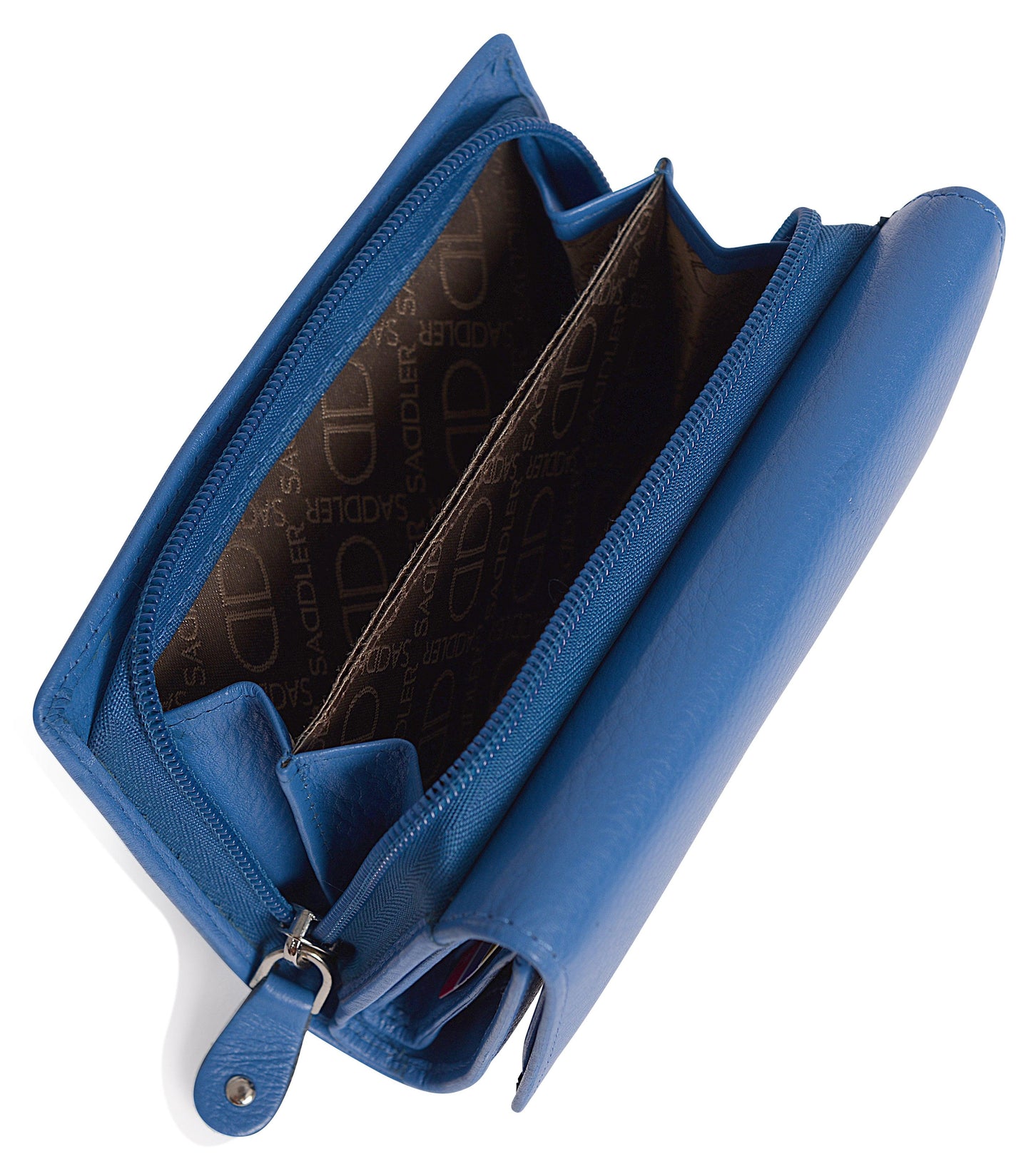 SADDLER PAULA Handmade Leather Trifold Purse – RFID Protected | 8 Card Slots, ID Window & Rear Zip Pocket | Gift Boxed
