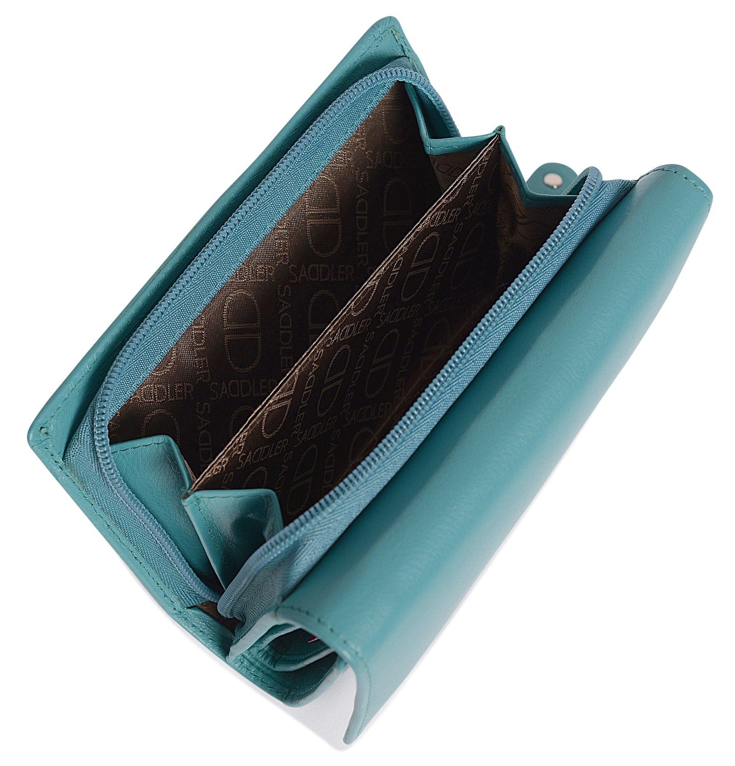 SADDLER PAULA Handmade Leather Trifold Purse – RFID Protected | 8 Card Slots, ID Window & Rear Zip Pocket | Gift Boxed