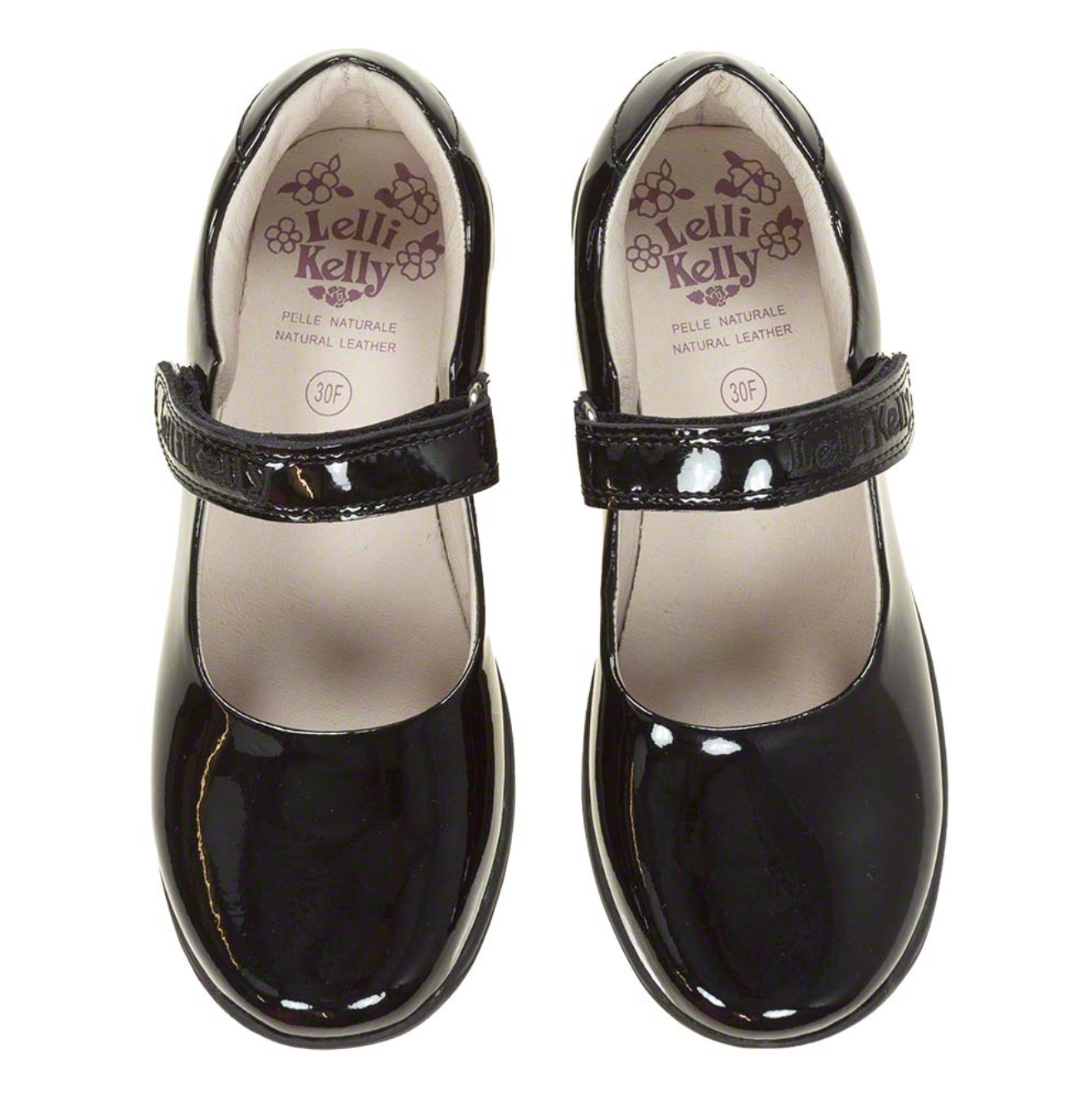 Lelli Kelly Girls Luna 2 With Detachable Butterfly School Shoe F & G Fitting - Black Patent