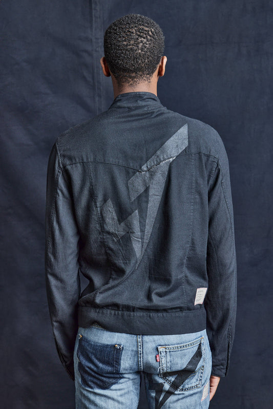 Black 0044 Double Breasted Biker Jacket in Black