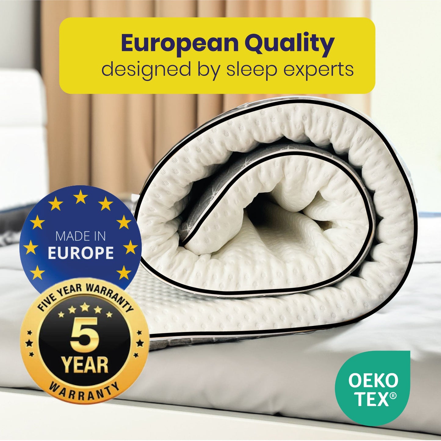 Brightr®  Orthopedic Firm/Hard Mattress Topper for Back Pains