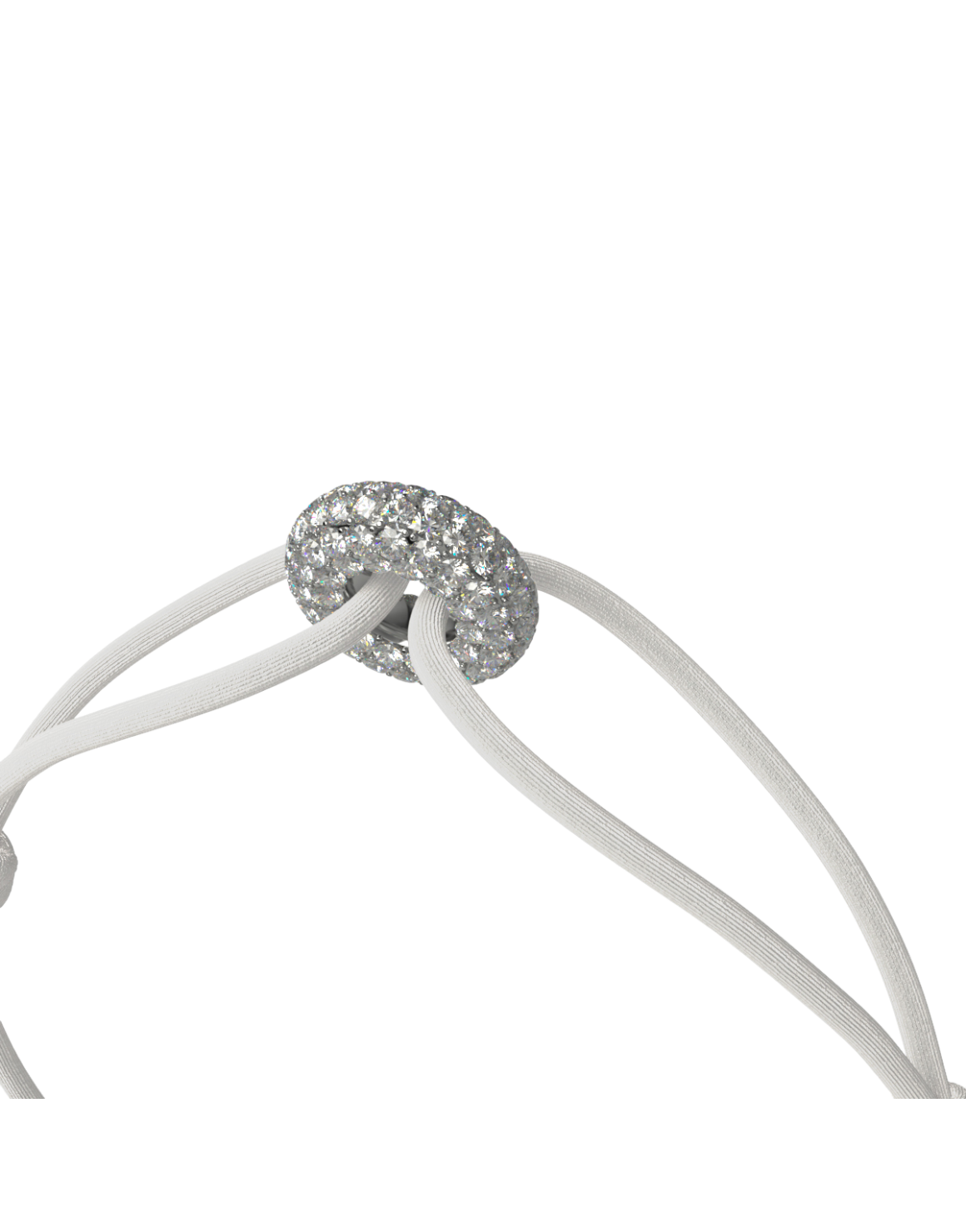 Mini Silver Soho Pavé Cord Bracelet
